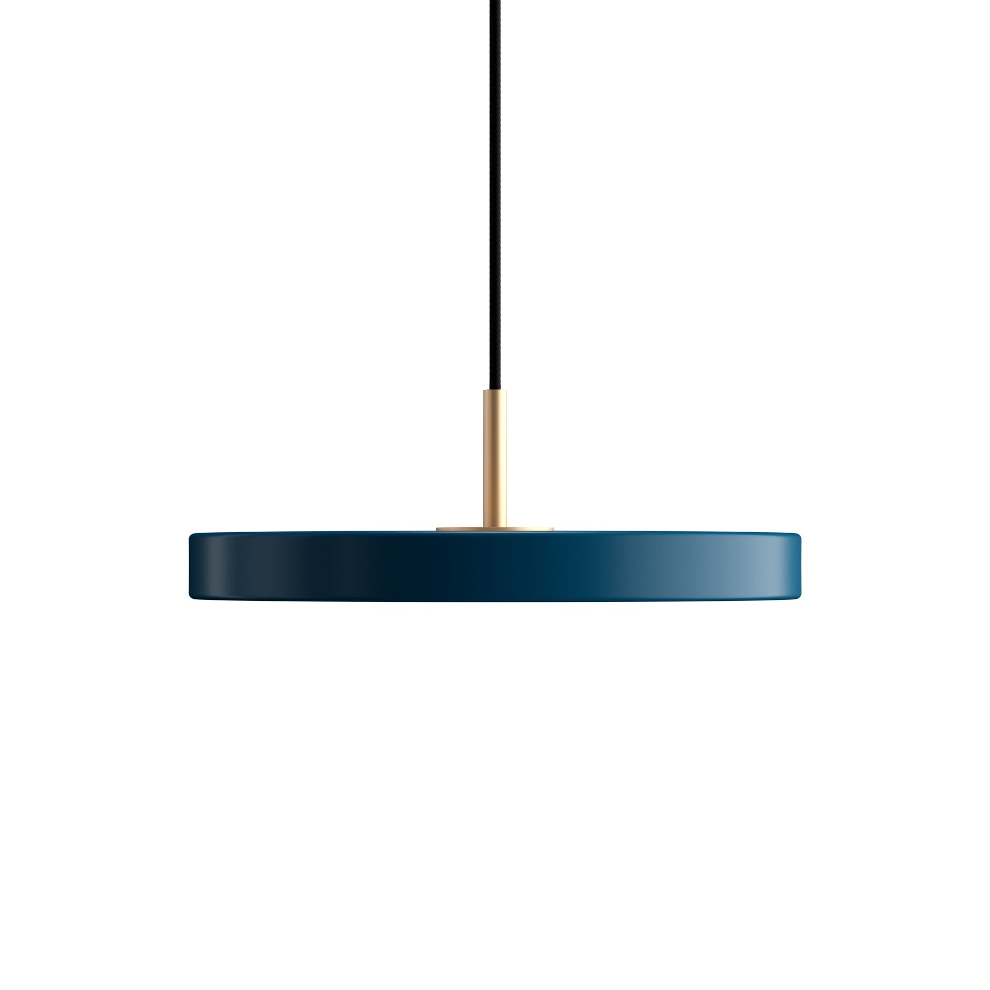 Asteria Mini Taklampe Petroleum Blå med Messing Topp