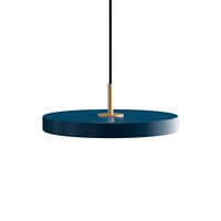 Asteria Mini Pendelleuchte Blau mit Messing
