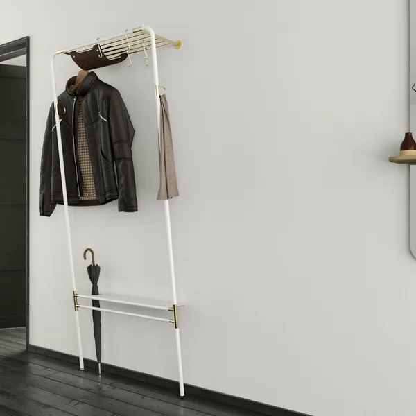 Lean On Me Clothes Rack White