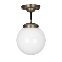 Alley Ceiling Light Antique Brass/ White