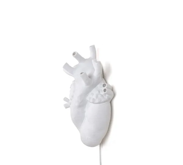 Corazón Lámpara de Pared Blanco