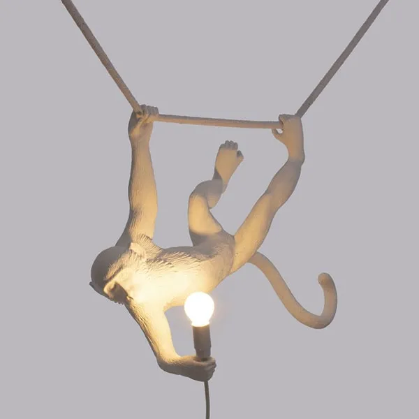 Monkey Swing Pendant White