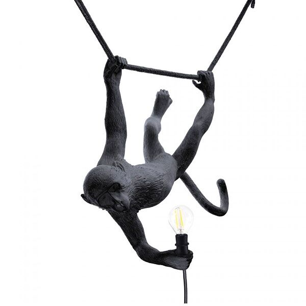 Monkey H&auml;ngande Taklampa Svart Utomhus