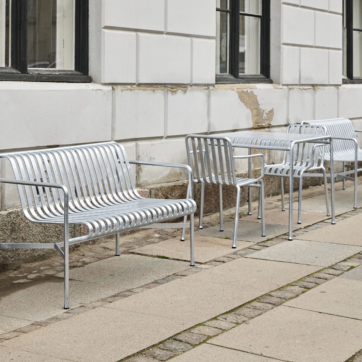 Chaise Palissade avec Accoudoirs en Acier Galvanisé à Chaud