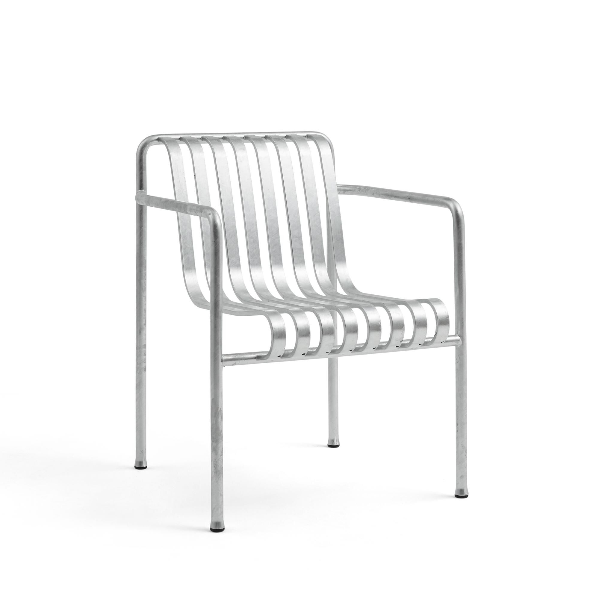 Chaise de Salle à Manger Palissade avec Accoudoirs en Acier Galvanisé à Chaud