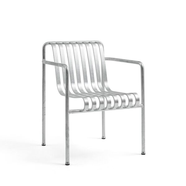 Palissade Dining Chair with Armrests Hot-Dip Galvanized Steel