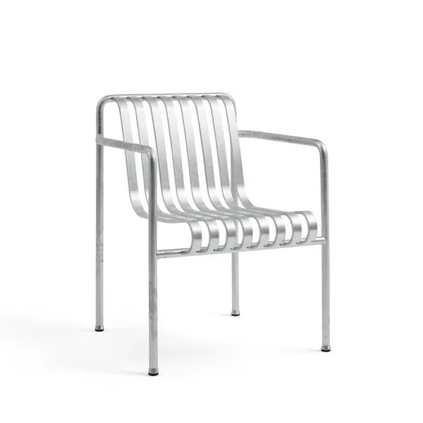 Palissade Dining Chair with Armrests Hot-Dip Galvanized Steel