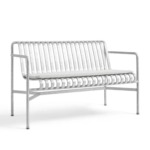 Palissade Dining Bench with Armrests Hot-dip Galvanized Steel