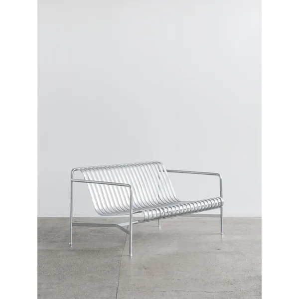 Palissade Dining Bench with Armrests Hot-dip Galvanized Steel