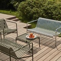 Palissade Dining Bench with Armrests Hot-dip Galvanized Steel