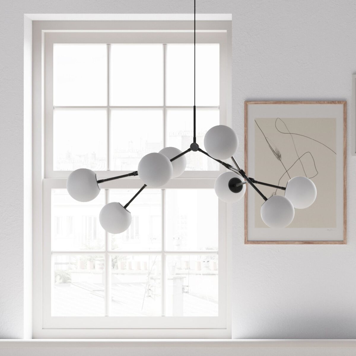 Drop Bulb Lampadario Mini Grigio