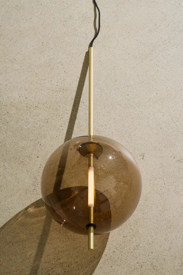 Kandinsky 30 Pendant Smoked Brown Glass & Brass