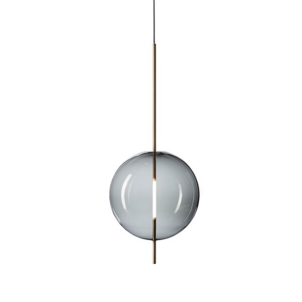 Kandinsky 45 Pendel R&ouml;kt Gr&aring;tt Glas & M&auml;ssing
