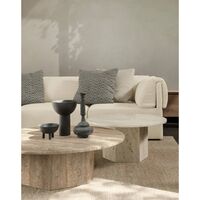 Table Basse Ronde Epic Ø80 en Travertin Blanc