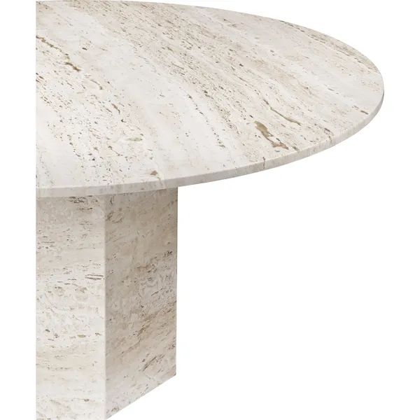 Epic Eettafel Ø130 Wit/travertijn
