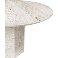 Epic Eettafel Ø130 Wit/travertijn