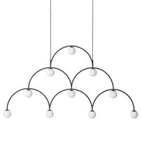 Bounce 169 Pendant Black & White Glass
