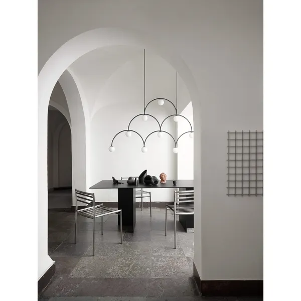 Bounce 169 Pendant Black & White Glass