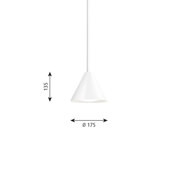 Keglen Pendelleuchte Ø17,5 2700K & Phasendimmer Weiß