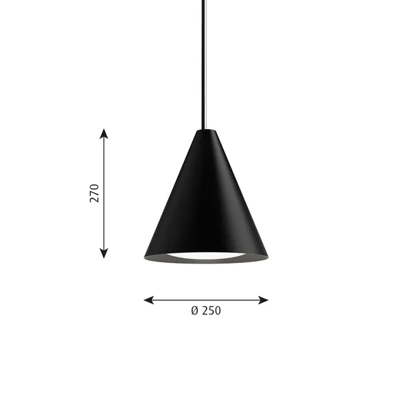 Keglen Pendel Ø25 3000K & Dali Sort