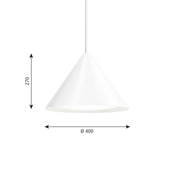 Keglen Pendelleuchte Ø40 2700K & Phasendimmer Weiß