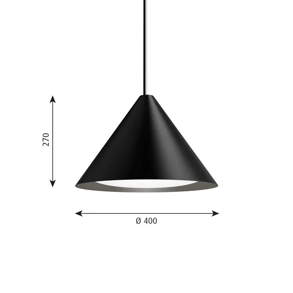 Keglen Pendelleuchte Ø40 2700K & Phasendimmer Schwarz