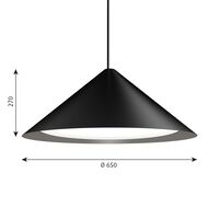 Keglen Pendelleuchte Ø65 2700K & Phasendimmer Schwarz
