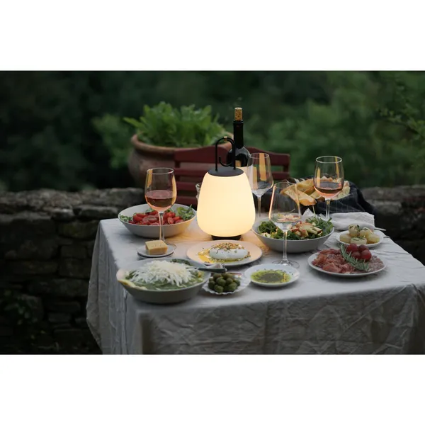 Lucca SC51 Outdoor Lamp Opal Glass and Black
