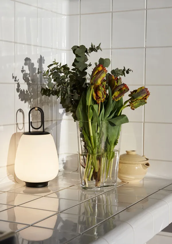 Lucca SC51 Outdoor Lamp Opal Glass and Black