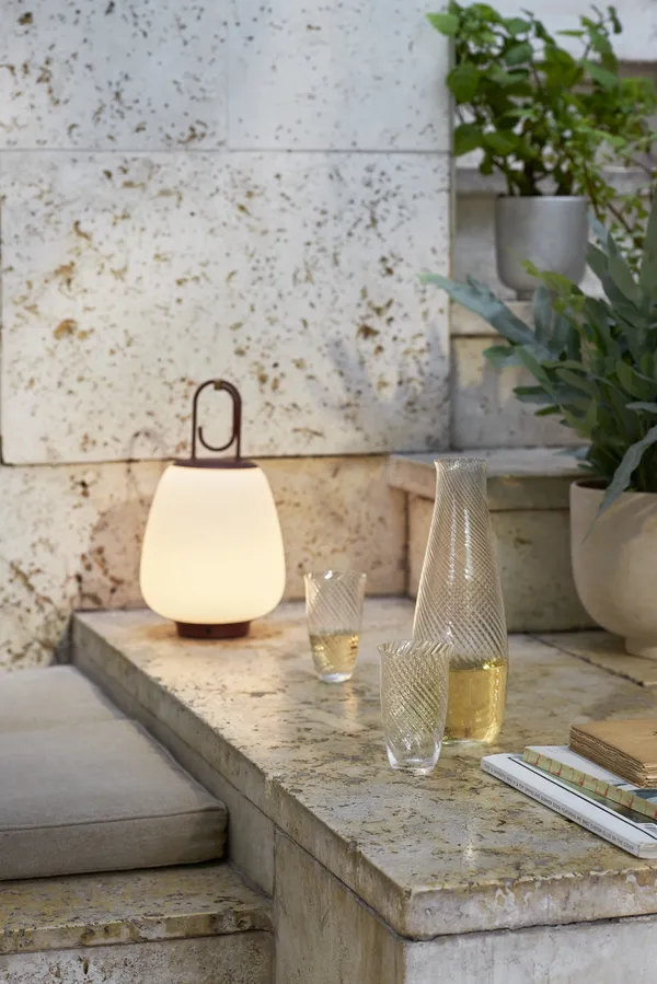 Lucca SC51 Outdoor Lamp Opal Glass and Black
