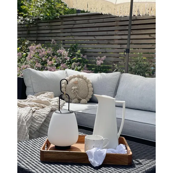 Lucca SC51 Outdoor Lamp Opal Glass and Black