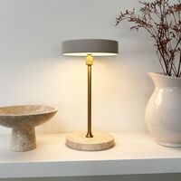 Moonlight Lámpara de mesa portátil LED Beige/Travertino/Latón