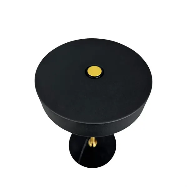 Lámpara de mesa portátil Moonlight LED en negro, mármol y latón