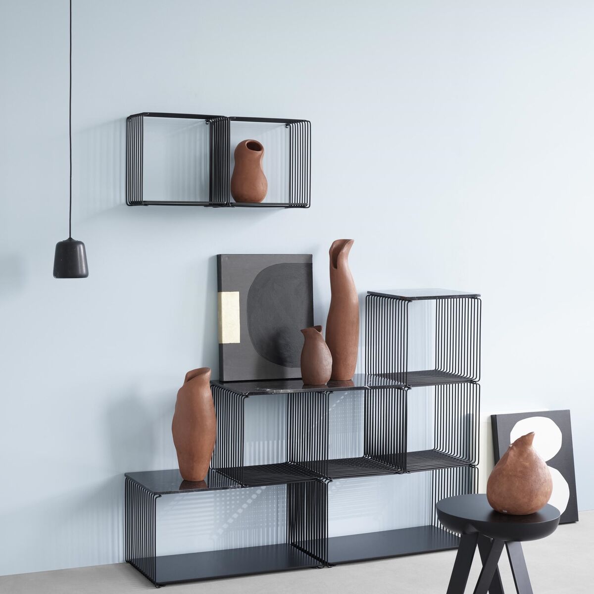 Panton Wire Insert Shelf Black 68.2 cm x 34.8 cm
