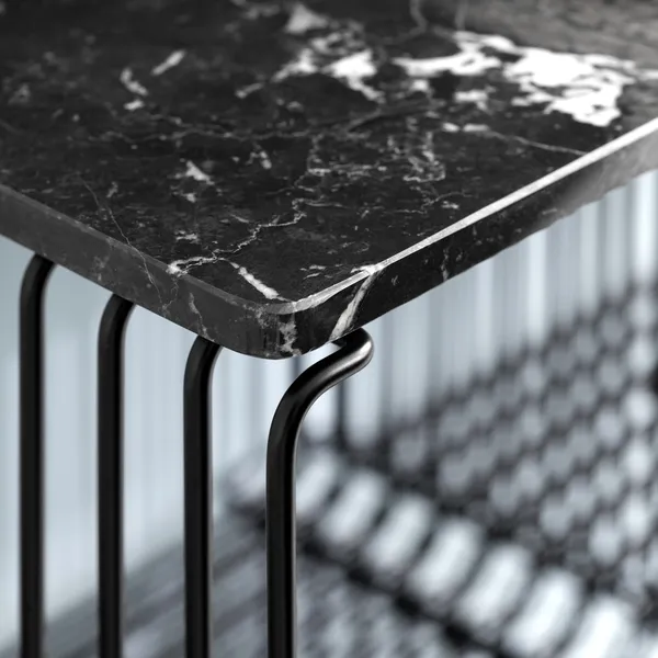 Panton Wire Top Plate Black Marble 70.1 cm x 34.8 cm