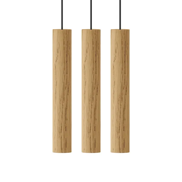 Chimes 3 Cluster Pendant Oak