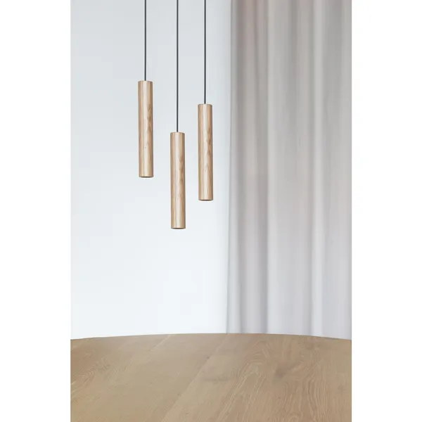 Chimes 3 Cluster Pendant Oak