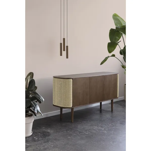Chimes 3 Cluster Pendant Dark Oak