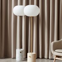JWDA Stehlampe Travertin Marmor & Messing