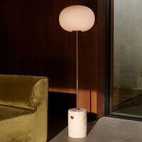 JWDA Stehlampe Travertin Marmor & Messing