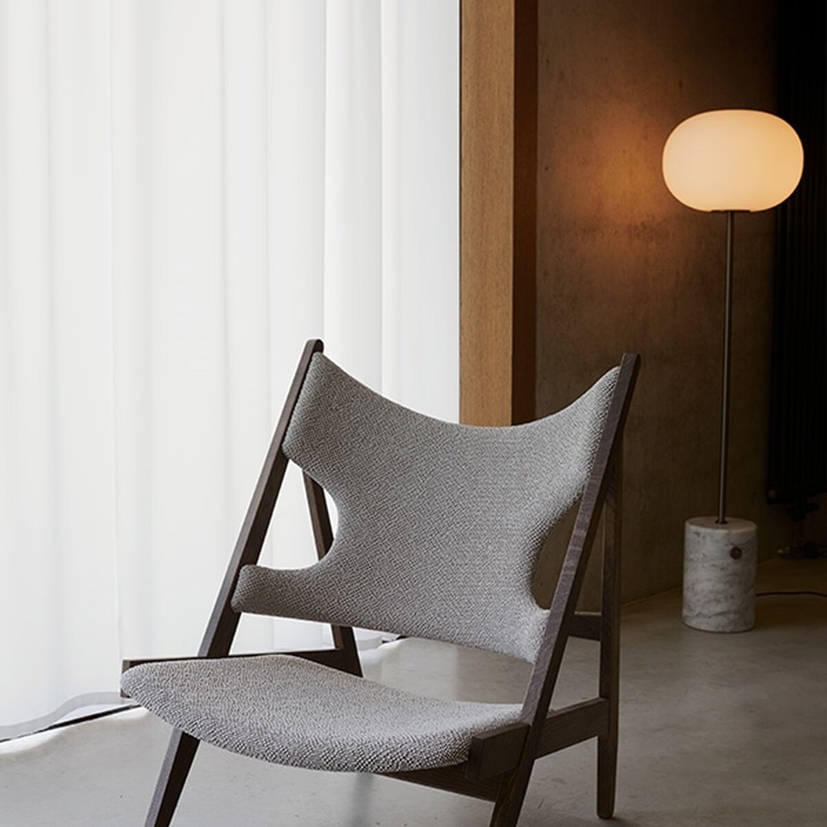 JWDA Stehlampe Travertin Marmor & Messing