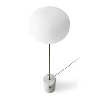 JWDA Stehlampe Weiß Marmor & Brüniertes Messing