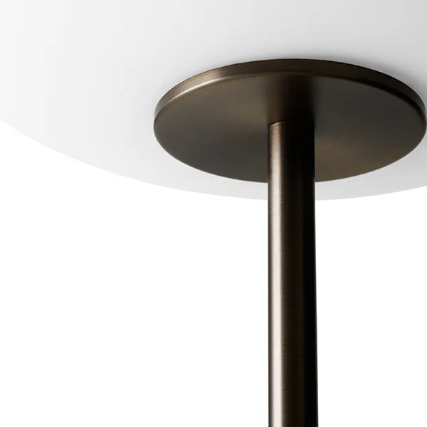 JWDA Stehlampe Weiß Marmor & Brüniertes Messing