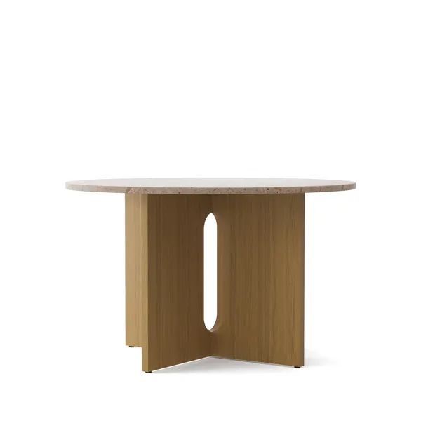 Androgyne Dining Table Ø120 cm Oak/Kunis Breccia Sand
