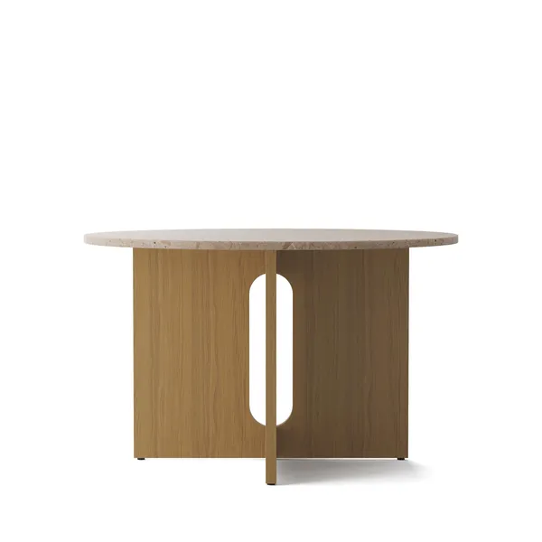 Androgyne Dining Table Ø120 cm Oak/Kunis Breccia Sand