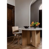 Androgyne Dining Table Ø120 cm Oak/Kunis Breccia Sand