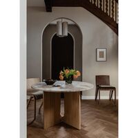 Androgyne Dining Table Ø120 cm Oak/Kunis Breccia Sand