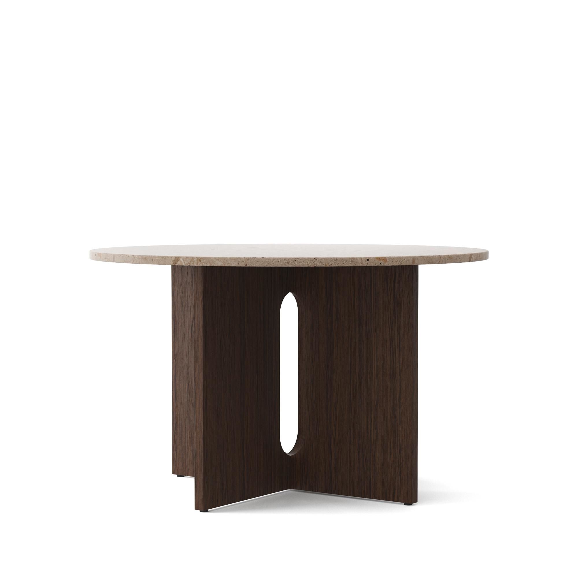 Androgyne Table à Manger Ø120 cm Chêne Teinté foncé/Kunis Breccia Sable