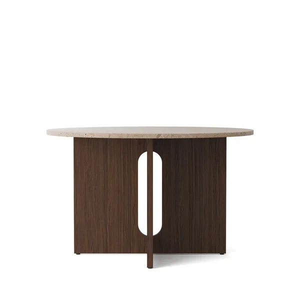 Androgyne Dining Table Ø120 cm Dark Stained Oak/Kunis Breccia Sand