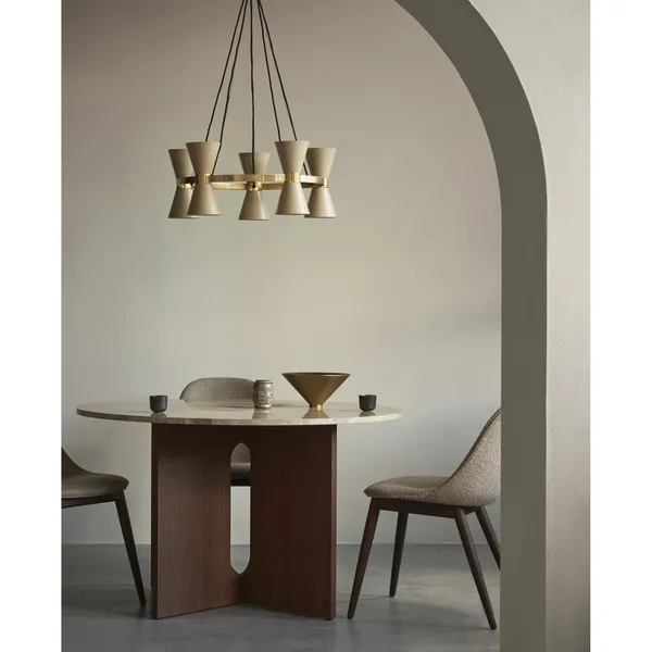 Androgyne Dining Table Ø120 cm Dark Stained Oak/Kunis Breccia Sand